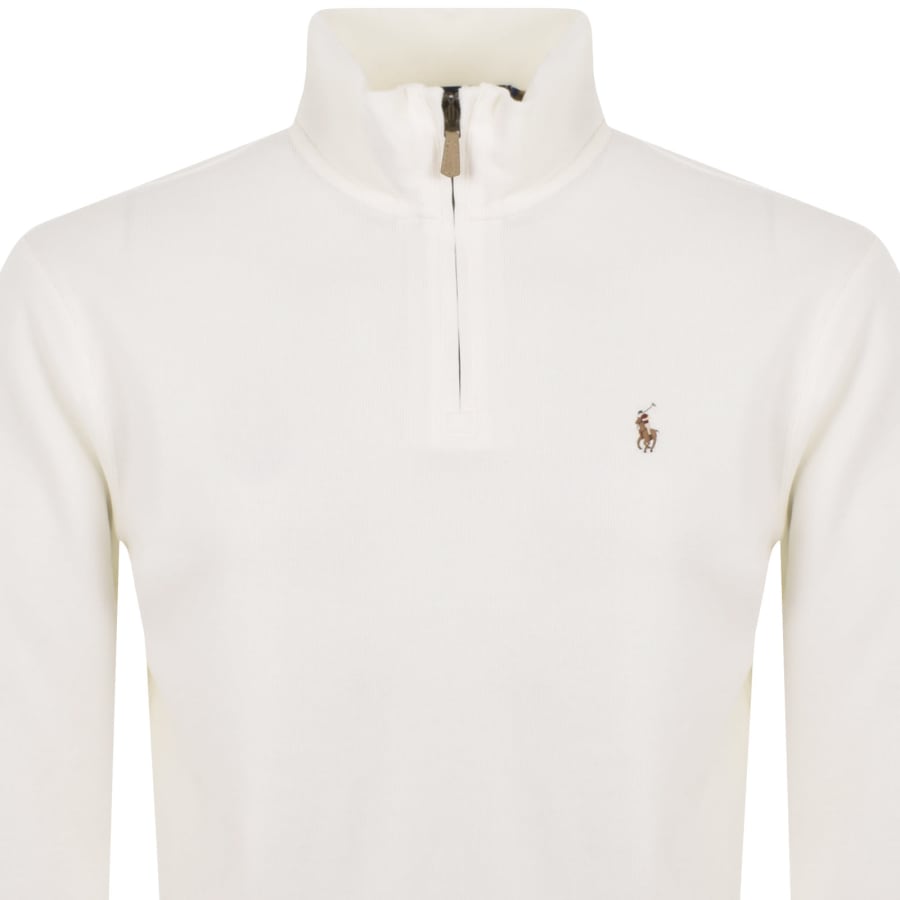 Ralph Lauren Quarter Zip Sweatshirt White Mainline Menswear
